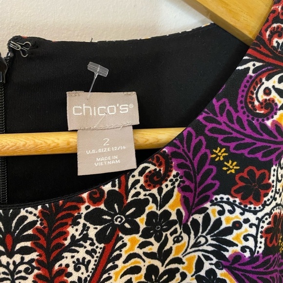 Chico’s Multicolor Medallion Print Long Sleeve Dress - Picture 2 of 8